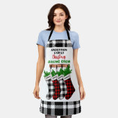 Personalisierte Karierte Weihnachtsgebäck Crew Schürze (Getragen)