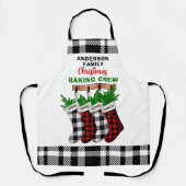 Personalisierte Karierte Weihnachtsgebäck Crew Schürze (Vorderseite)