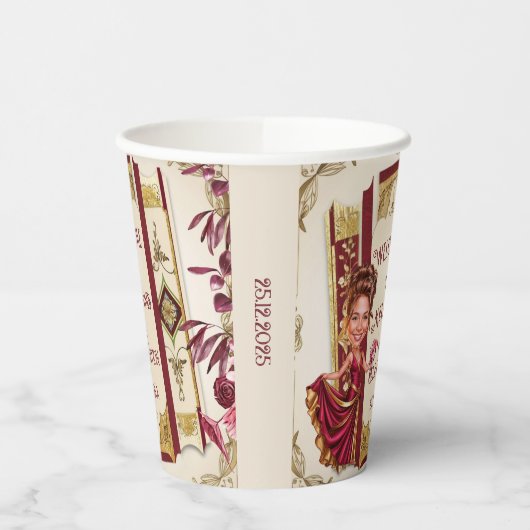 Personalisierte Karikatur Ruby und Goldsüß 16 Pappbecher (Links)