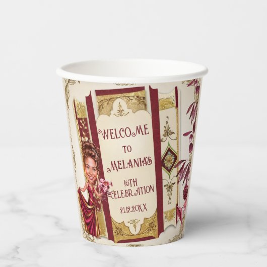 Personalisierte Karikatur Ruby und Goldsüß 16 Pappbecher (Vorderseite)