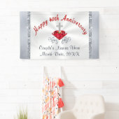 Personalisierte karminrote glückliche 40. banner (Insitu)