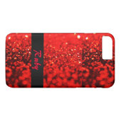 Personalisierte karminrote rote Glitzer iPhone 7 Case-Mate iPhone Hülle (Rückseite (Horizontal))