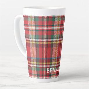 Personalisierte Karo-Rustikal-Weihnachts-Feiertags Milchtasse