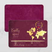 Personalisierte Karte der Hochzeits-Liebesreise (Vorne/Hinten)