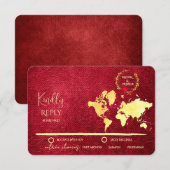 Personalisierte Karte der Hochzeits-Liebesreise (Vorne/Hinten)