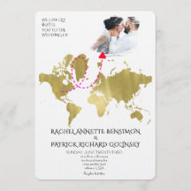Personalisierte Karte der Liebesreise-Hochzeit