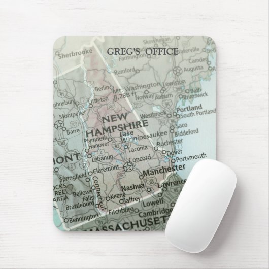 Personalisierte Karte des Bundesstaates New Hampsh Mousepad (Mit Mouse)