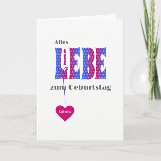 Personalisierte Karte des Namens LIEBE des (Vorderseite)