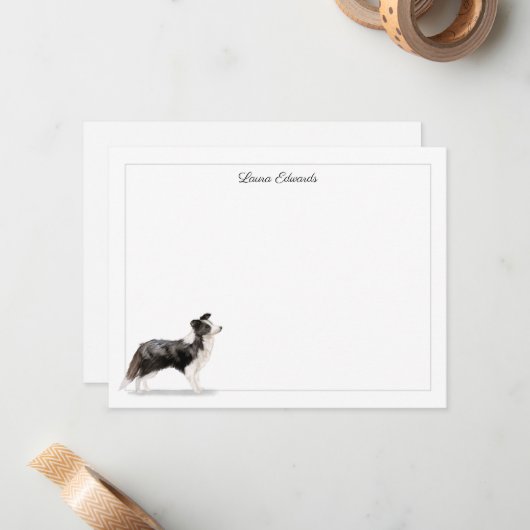 Personalisierte Karte für den Grenzbereich Collie (Vorderseite/Rückseite Beispiel)