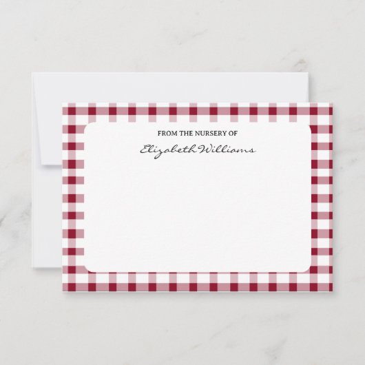 Personalisierte Karte für Gingham Border (Vorderseite)