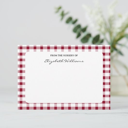 Personalisierte Karte für Gingham Border (Stehend Vorderseite)
