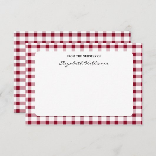 Personalisierte Karte für Gingham Border (Vorne/Hinten)