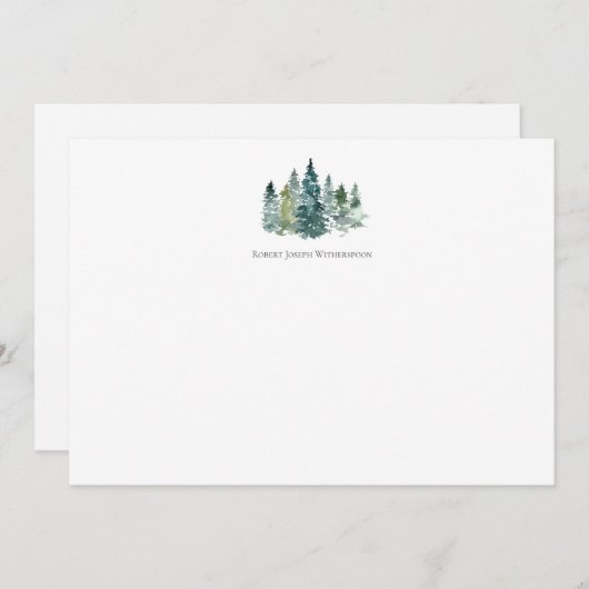 Personalisierte Karte für Wasserfarben in Evergree (Vorne/Hinten)