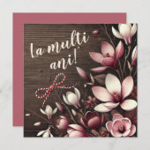 Personalisierte Karte "La Mulți Ani" Rustikales Kr (Vorne/Hinten)