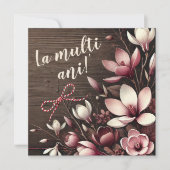 Personalisierte Karte "La Mulți Ani" Rustikales Kr (Vorderseite)