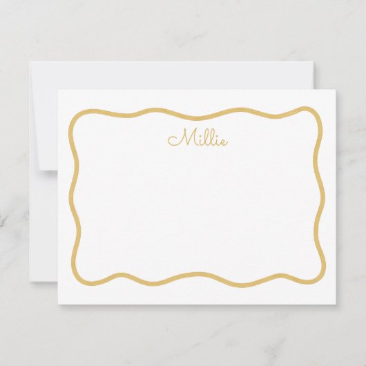 Personalisierte Karte mit gelbem Wavy Border (Vorderseite)