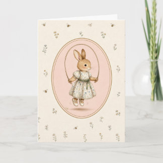 Personalisierte Karte mit Pastell-Vintage-Hasenmäd
