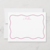 Personalisierte Karte mit rosa Wavy Border (Vorderseite)