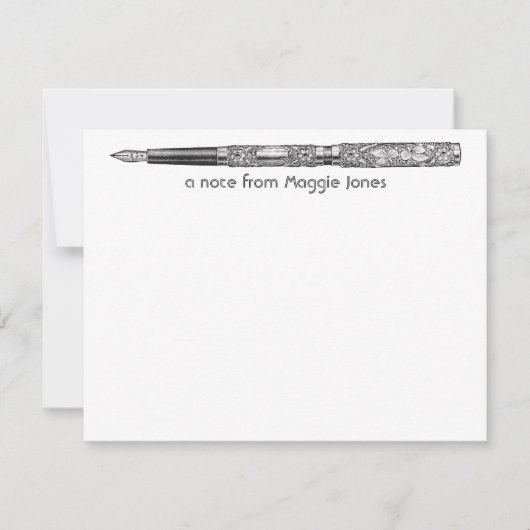 Personalisierte Karte mit Vintagem Pen (Vorderseite)
