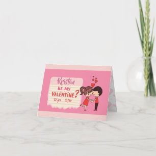 Personalisierte Karte zum Valentinstag Ja oder Nei