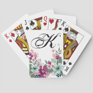 Personalisierte Karten Tropische Blume auf Weiß sp Spielkarten
