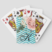 Personalisierte Kartengeometrische Rose Zickzack Spielkarten (Rückseite)