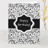 Personalisierte Kartenhörer Doodle mit Innerer Ver Karte (Gelbe Blume)