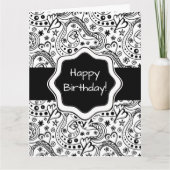 Personalisierte Kartenhörer Doodle mit Innerer Ver Karte (Vorderseite)