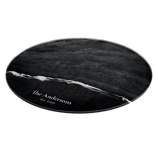 Personalisierte Karton aus schwarzem Marmor Schneidebrett (Ecke)