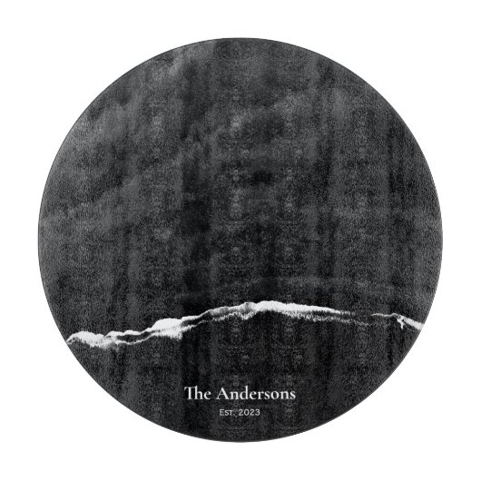 Personalisierte Karton aus schwarzem Marmor Schneidebrett (Vorderseite)