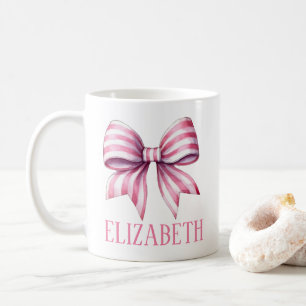 Personalisierte Kastenrosa und Weißer Wasserfarben Kaffeetasse