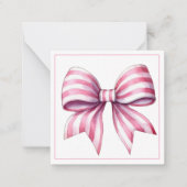 Personalisierte Kastenrosa und Weißer Wasserfarben Mitteilungskarte (Vorderseite)