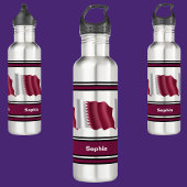 Personalisierte Katar-Fahne zurück in die Schule Edelstahlflasche