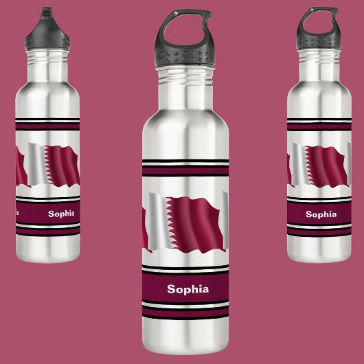 Personalisierte Katar-Fahne zurück in die Schule Edelstahlflasche