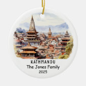 Personalisierte Kathmandu-Ornament, Nepal Keramik Ornament (Vorne)
