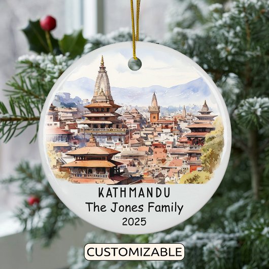 Personalisierte Kathmandu-Ornament, Nepal Keramik Ornament