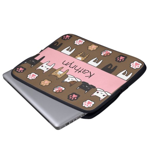 Personalisierte Kätzchen Laptopschutzhülle (Vorne Knopf)