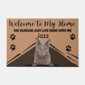 Personalisierte Katze Doormat, willkommen auf unse Fußmatte (Vorderseite)