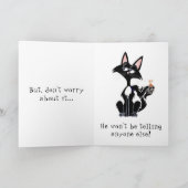 personalisierte Katze, kleine Birdie sagte mir...  Karte (Innenseite)