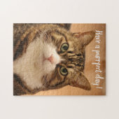 Personalisierte Katze liebt maßgeschneidertes Foto Puzzle (Horizontal)