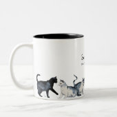 Personalisierte Katze Lover - Niedliche schwarze u Zweifarbige Tasse (Links)