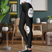 Personalisierte Katze Mama White Black Striped Sti Leggings