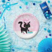 Personalisierte Katze Pink und White Girten Kitten Pappteller (Party)