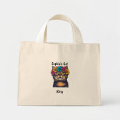 Personalisierte Katze Tasche mit Blumenkronen (Vorne)