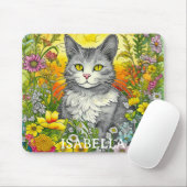 Personalisierte Katze und Blume Mousepad (Mit Mouse)