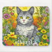 Personalisierte Katze und Blume Mousepad (Vorne)
