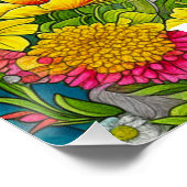 Personalisierte Katze und Blume Poster (Ecke)