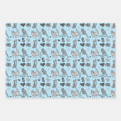 Personalisierte Katze und Geschenkpackung in 3 Far Geschenkpapier Set (Vorderseite)