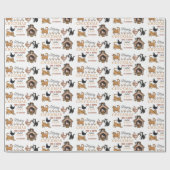 Personalisierte Katze und Hühnchen Weihnachten Geschenkpapier (Flach)