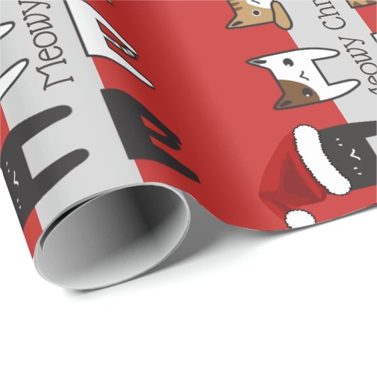 Personalisierte Katze Urlaub Geschenkpapier (Rolleneckpunkt)